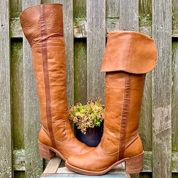 FRYE True Vintage Black Label Over the Knee Tall Brown Boots, Size 8 - Picture 3 of 11